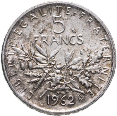 купить Франция 5 франков (francs) 1962