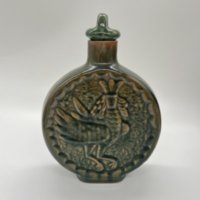 купить Штоф круглой формы с растительным декором и сказочным сюжетом, керамика, глазурь, СССР, 1970-1980 гг.