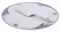 купить Набор для подачи торта (блюдо и лопатка), фарфор, деколь, мануфактура "Royal Bone China", Япония, 2000-2015 гг.