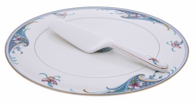 купить Набор для подачи торта (блюдо и лопатка), фарфор, деколь, мануфактура "Royal Bone China", Япония, 2000-2015 гг.