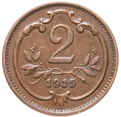 купить Австрия 2 геллера (heller) 1915