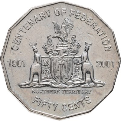 купить Австралия 50 центов 2001 "Столетие Федерации - Северная территория"