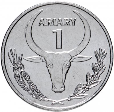 купить Мадагаскар 1 ариари (ariary) 2004 (цифра "1" под словом Ariary)