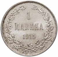 Купить 1 марка (markka) 1915 S, монета для Финляндии