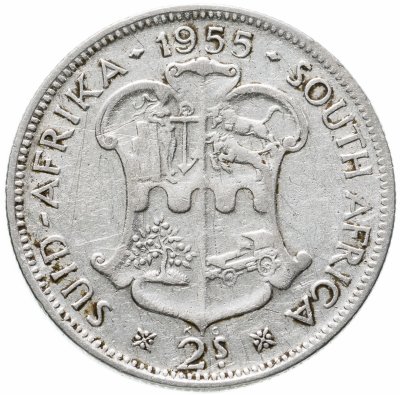 купить ЮАР 2 шиллинга (флорин, shillings) 1955