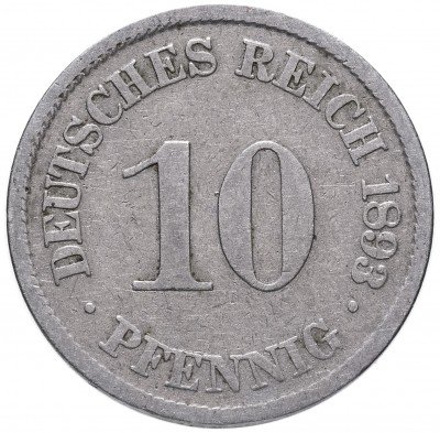 купить Германия 10 рейх пфеннигов 1893 "A"