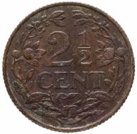 купить Нидерландские Антильские острова 2 1/2 цента (cent) 1956-1965, случайная дата
