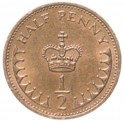 купить Великобритания 1/2 пенни (penny) 1982, надпись "HALF PENNY"