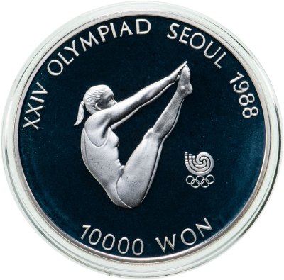 купить Южная Корея 10000 вон (won) 1988 XXIV летние Олимпийские Игры, Сеул 1988 - Гимнастка