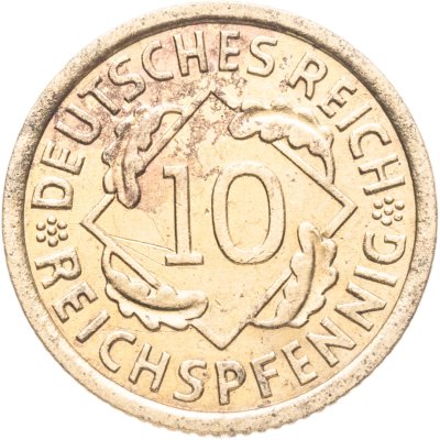 купить Германия 10 рейхспфеннигов (reichspfennig) 1929 знак монетного двора "A" — Берлин