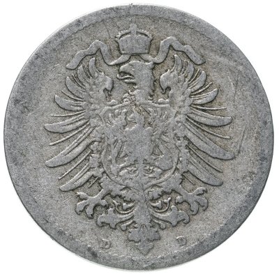 купить Германская империя 10 пфеннигов (pfennig) 1876 D, знак монетного двора: "D" - Мюнхен