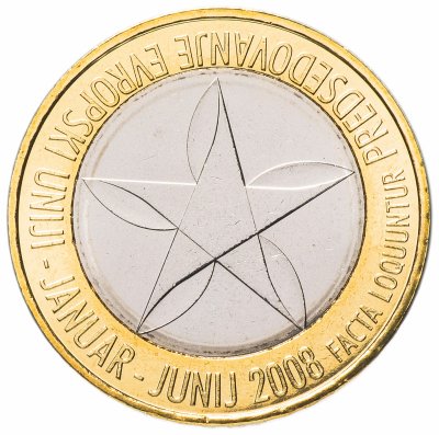 купить Словения 3 евро 2008 "Председательство в ЕС"