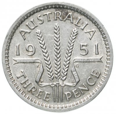 купить Австралия 3 пенса (pence) 1951