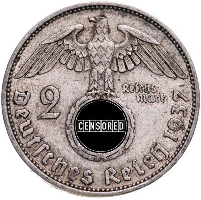 купить Германия (Третий Рейх) 2 рейхсмарки 1937, знак монетного двора "А" - Берлин