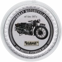 Купить Острова Кука 2 доллара 2007 "Великие мотоциклы 1930-х - Brough Superior SS100" в буклете