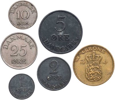 купить Дания набор монет для обращения 1947-1951 (6 шт.)