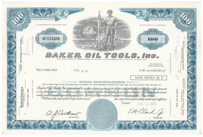 купить Акция США BAKER OIL TOOLS, Inc. ( Los Angeles) 1971 г.