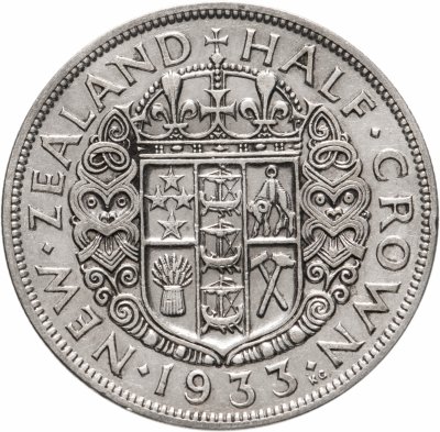 купить Новая Зеландия 1/2 кроны (half crown) 1933