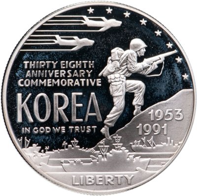 купить США 1 доллар (dollar) 1991 P Proof "38 лет Корейской войне"