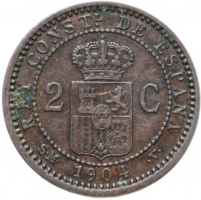 купить Испания, 2 сентимо (centimos) 1904