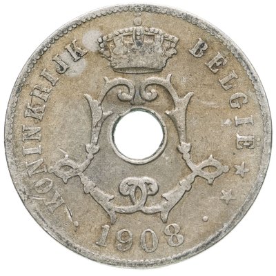 купить Бельгия 25 сантимов (centimes) 1908