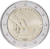 Купить Мальта 2 евро 2011 "Первые выборы представителей в 1849 году"