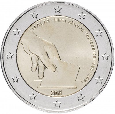 купить Мальта 2 евро 2011 "Первые выборы представителей в 1849 году"