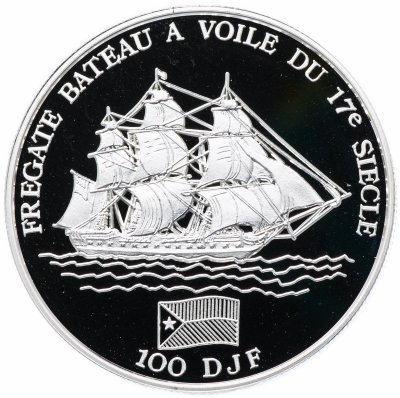 купить Джибути 100 франков (francs) 1994 "Фрегат Bateau"