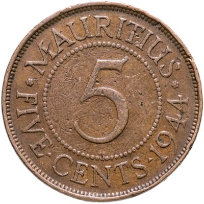 купить Маврикий 5 центов (cents) 1944