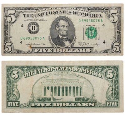 купить США 5 долларов 1969A год (Pick 450b) D-Кливленд