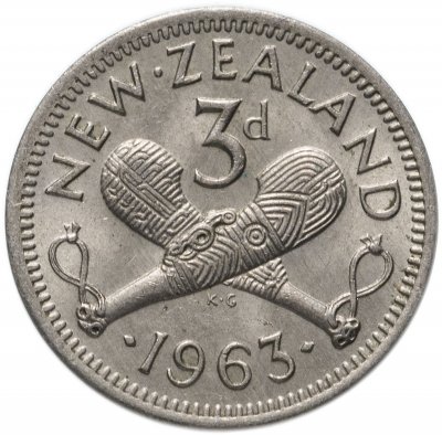 купить Новая Зеландия 3 пенса (pence) 1963