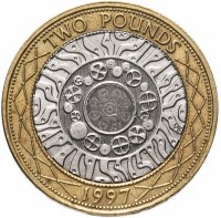 Купить Великобритания 2 фунта (pounds) 1997