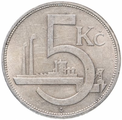 купить Чехословакия 5 крон (korun) 1928 год