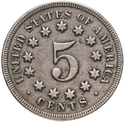 купить США 5 центов (cents) 1868 "Щит Союза"