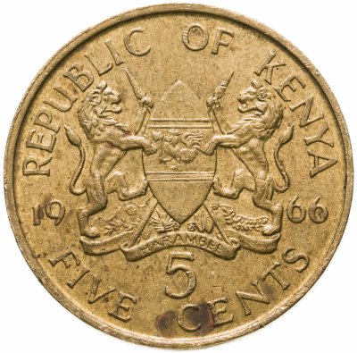 купить Кения 5 центов (cents) 1966