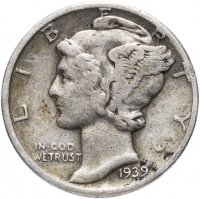 купить США 10 центов (дайм, one dime) 1939 Mercury Dime