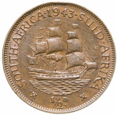 купить ЮАР 1/2 пенни (penny) 1943