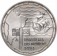 купить Португалия 200 эскудо (escudos) 1994 "500 лет с момента разделения зон влияния между Португалией и Испанией"