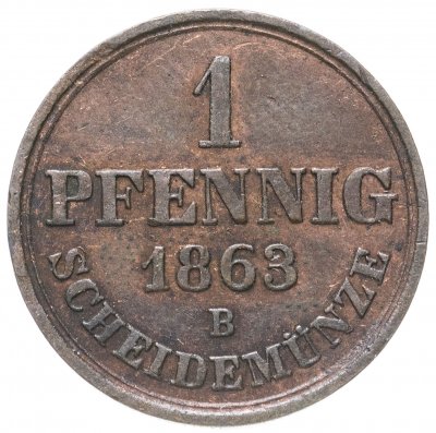 купить Германия, Ганновер 1 пфенниг (pfennig) 1863 В