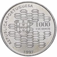 Купить Португалия 1000 эскудо (escudos) 1997 "200 лет Государственному кредитованию"