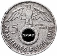 купить Германия (Третий рейх) 5 рейхсмарок (reichsmark) 1939 "F"