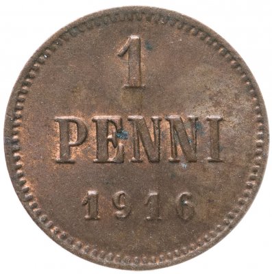 купить 1 пенни 1916, монета для Финляндии