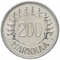 Купить Финляндия 200 марок (markkaa) 1956
