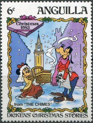 купить Ангилья Почтовая марка 1983 "Минни и Гуфи (из "Рождественской истории Микки")"