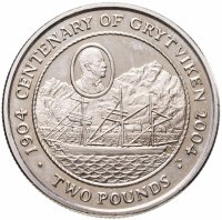 купить Южная Георгия 2 фунта 2002 "100 лет городу Грютвикен"