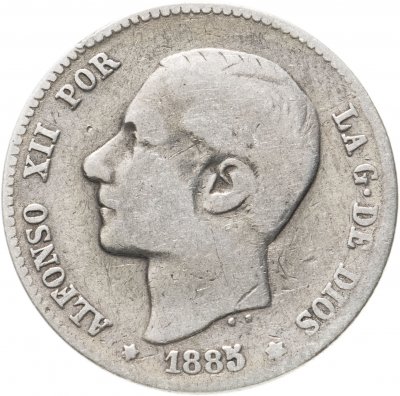 купить Испания, 1 песета (peseta) 1885