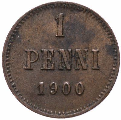 купить 1 пенни (penni) 1900 монета для Финляндии