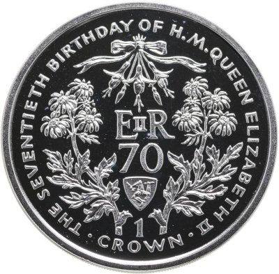 купить Остров Мэн 1 крона (crown) 1996 "70 лет со дня рождения Королевы Елизаветы II"