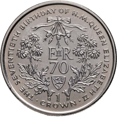 купить Остров Мэн 1 крона (crown) 1996 70 лет со дня рождения Королевы Елизаветы II