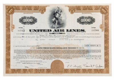 купить Акция США UNITED AIR LINES, INC., 1973 г.
